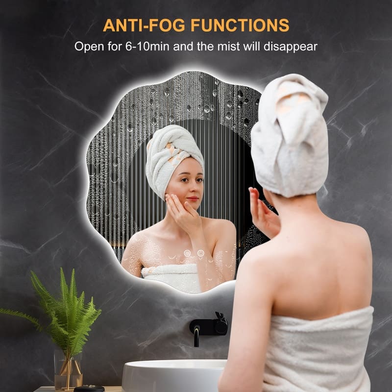 Adjustable LED Flower Shaped Bathroom Mirror
