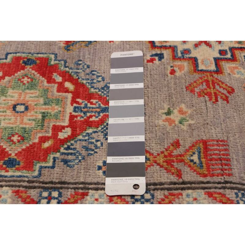 ECARPETGALLERY Hand-knotted Uzbek Ghazni Grey Wool Rug - 4'0 x 5'10