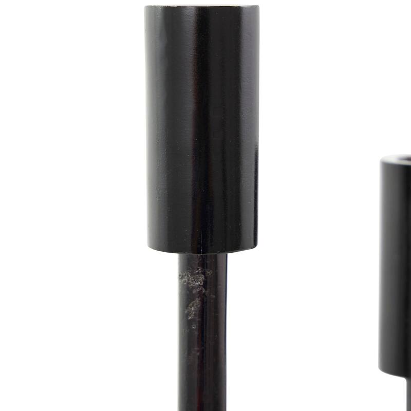 Silver or Black Aluminum Slim Candle Holder with Black Block Bases (Set of 2)