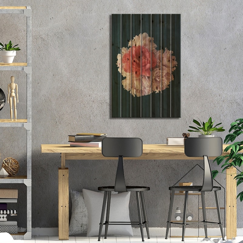 Floral - Decorative Blossoms In A Bouquet Of Flowers Print On Wood by Sebastian Hilgetag - Multi-Color