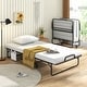 preview thumbnail 1 of 7, Twin Size Rollaway Guest Folding Bed with Mattress Sturdy Heavy Duty Frame White-Black
