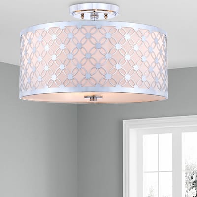 SAFAVIEH Lighting Hutch 3-light Chrome Flush Mount - 16" x 16" x 10.25"