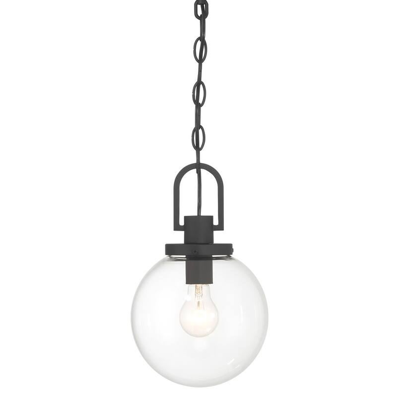 The Great Outdoors 73364 Wenston 8" Wide Outdoor Pendant with Clear - Sand Coal