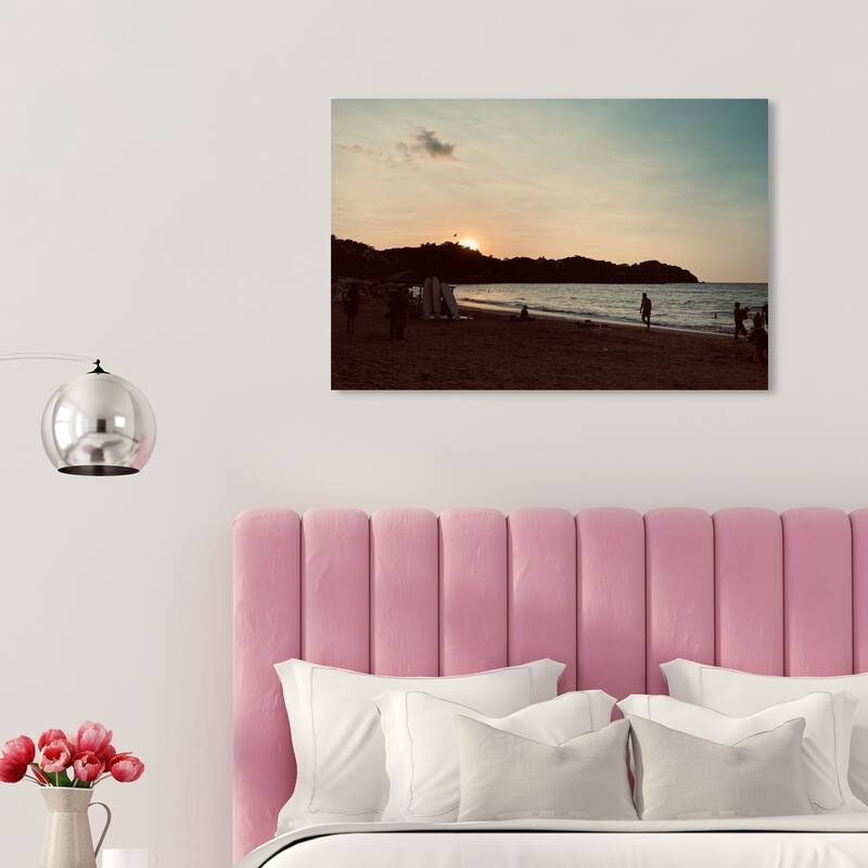 Wynwood Studio Canvas Nautical and Coastal Beach at Sundown Blue and Light Blue Nautical & Coastal Wall Art Canvas Print - 20 x 30