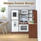 preview thumbnail 9 of 8, Gymax Wooden Corner Play Kitchen w/ Lights & Sounds Water Circulation