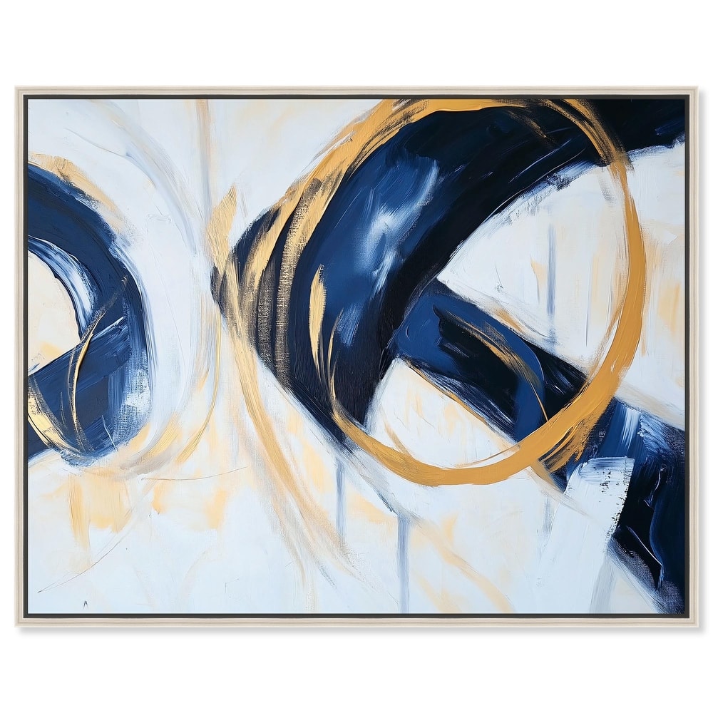 Navy and Gold Rings II Canvas by Art Remedy