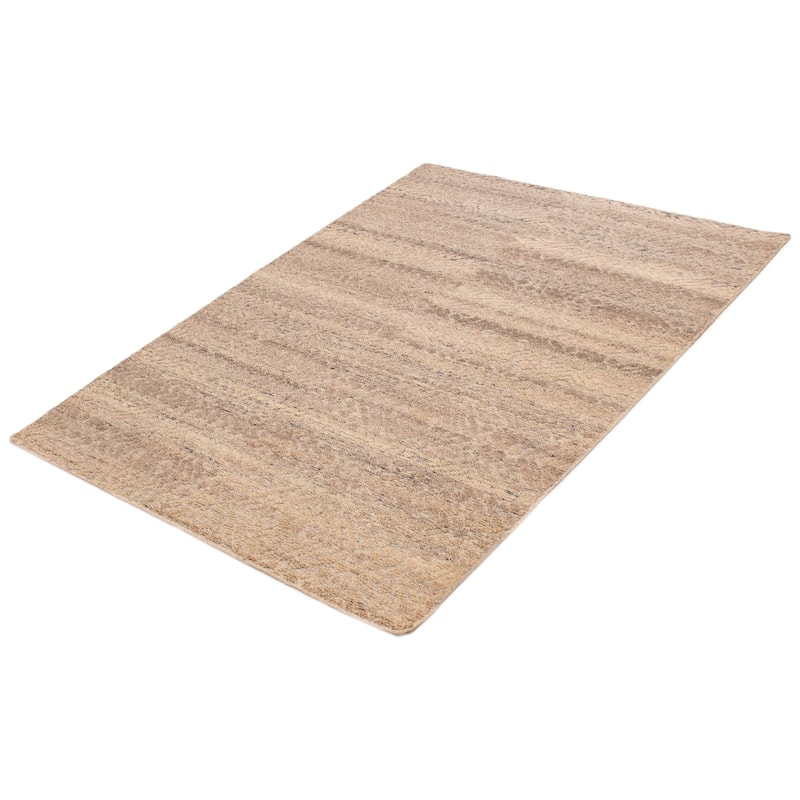 ECARPETGALLERY Hand-knotted Tangier Taupe Wool Rug - 5'3 x 7'6