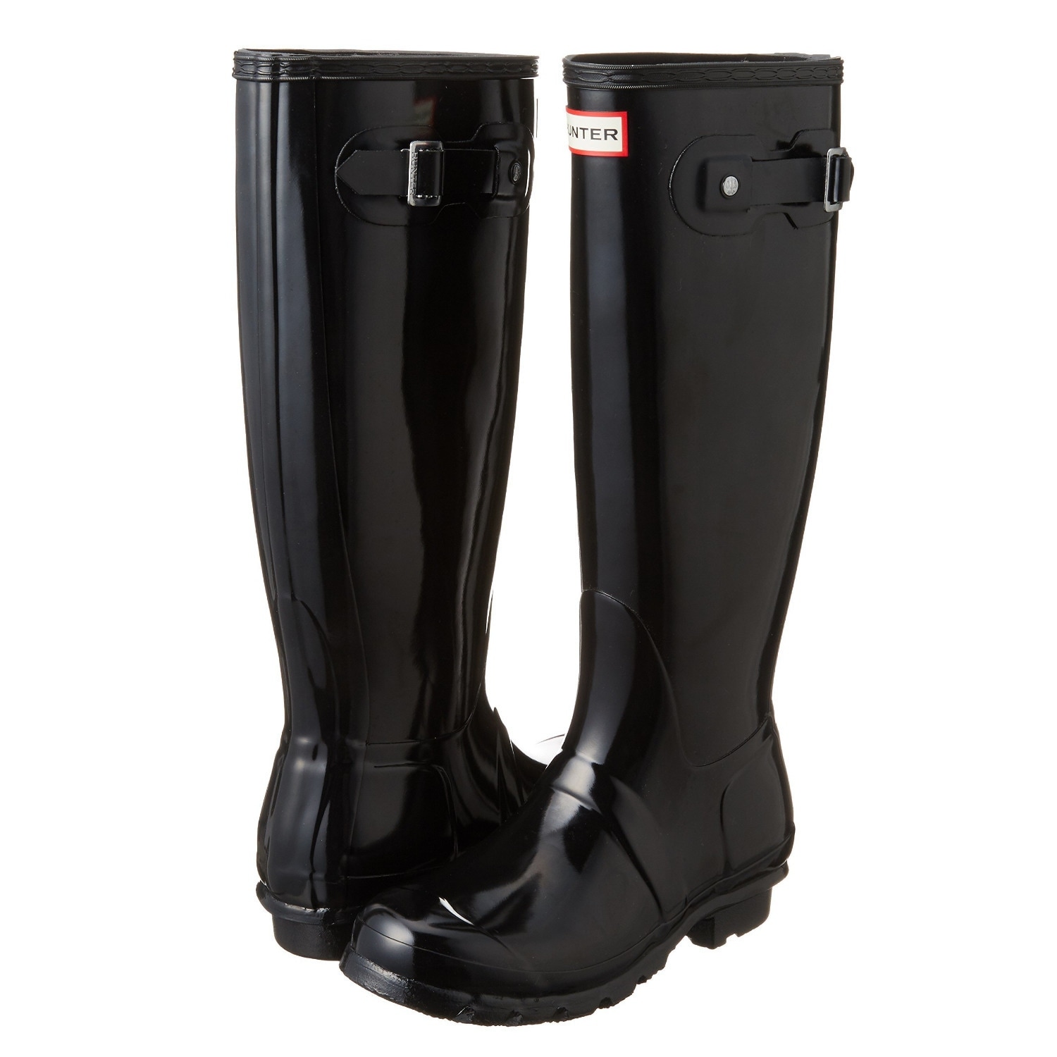 Gloss Rain Boot (Black, Size 10 
