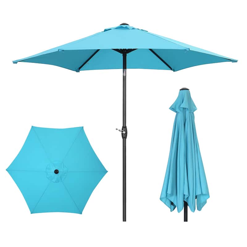 9FT Patio Umbrella with Base Included Outdoor Umbrella with Tilt and Crank