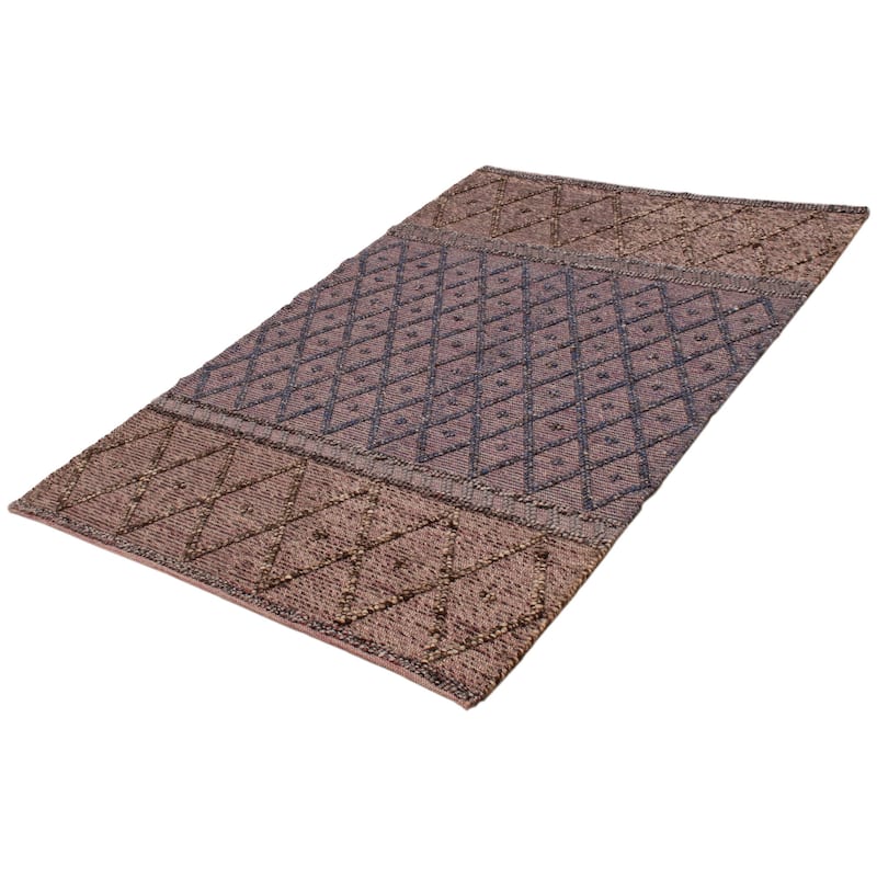 ECARPETGALLERY Braid weave Sienna Navy Wool Rug - 6'1 x 9'3