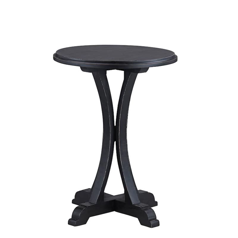 Zach Fir Wood End Table, Distressed Black