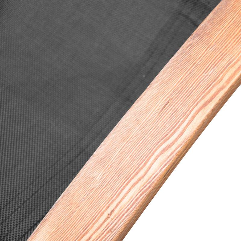 Wooden Frame Breathable Sling Mesh Outdoor Chaise Lounge Chair