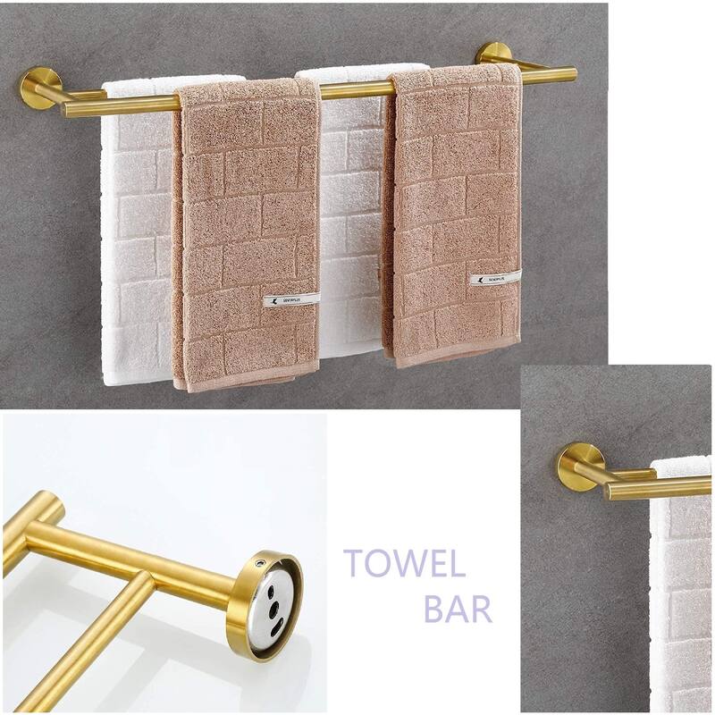 5 Piece Stainless Steel Bathroom Towel Rack Set Wall Mount