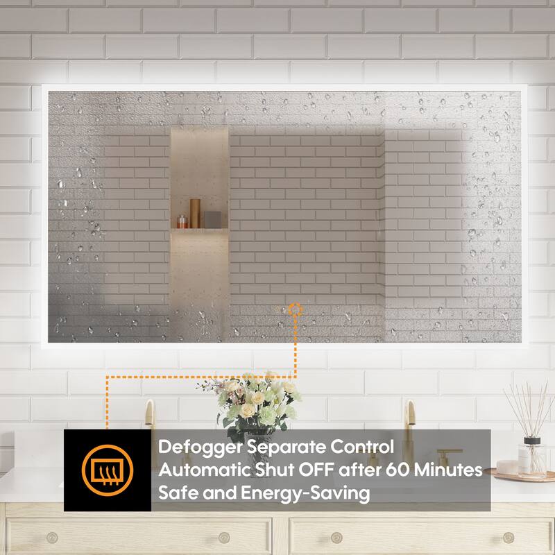 Modern Wall Mounted LED Bathroom Frontlit/Backlit Mirror With PMMA Diffuser