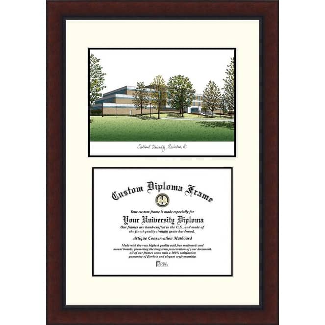Oakland University 11w x 8.5h Legacy Scholar Diploma Frame