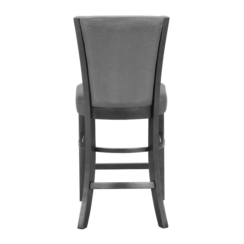 Brandon 24 Inch Counter Height Chair Set of 2, Gray Fabric Upholstery