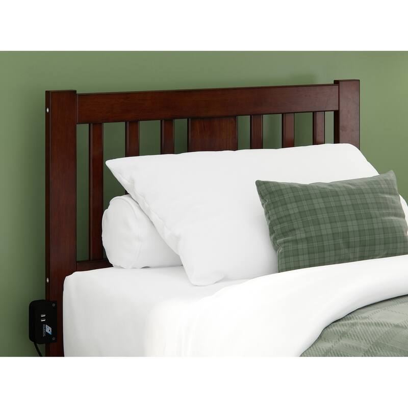 AFI Tahoe Headboard with Attachable Charger - Walnut - Twin