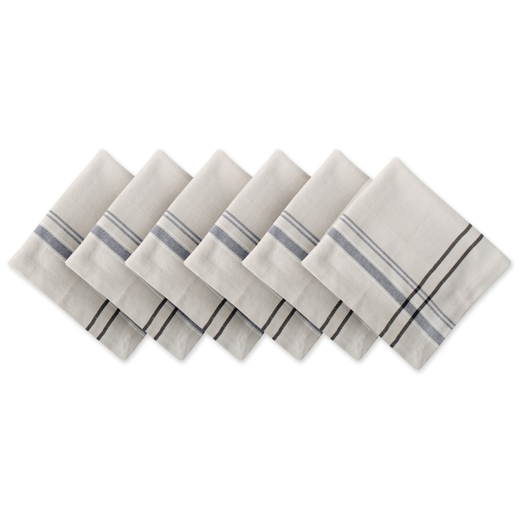 Design Imports Black French Stripe Napkin Set (Set of 6)