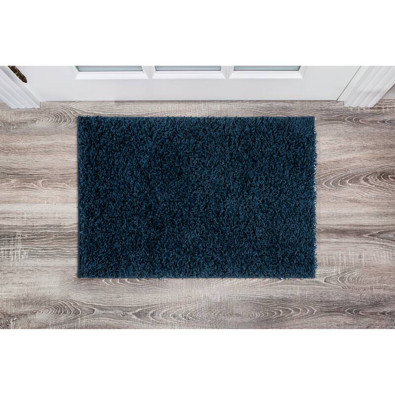 World Rug Gallery Contemporary Solid Cozy Plush Shag Area Rug