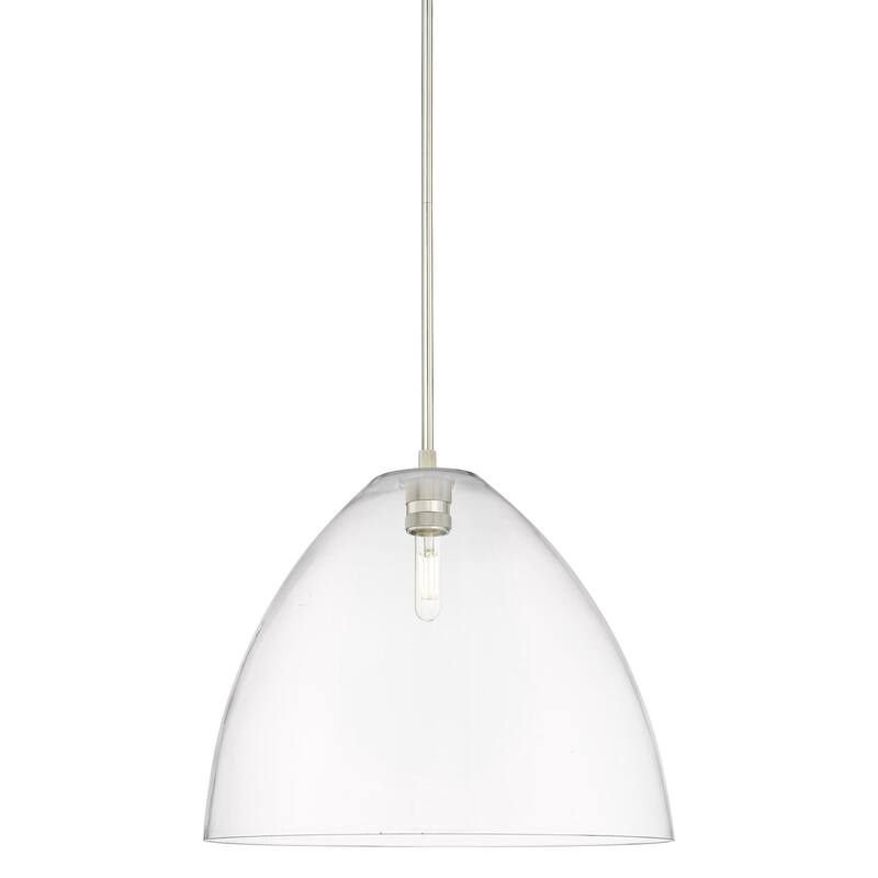 Innovations Lighting 434-1S-15-16 Crown Point Pendant Crown Point 16" - Polished Nickel / Clear