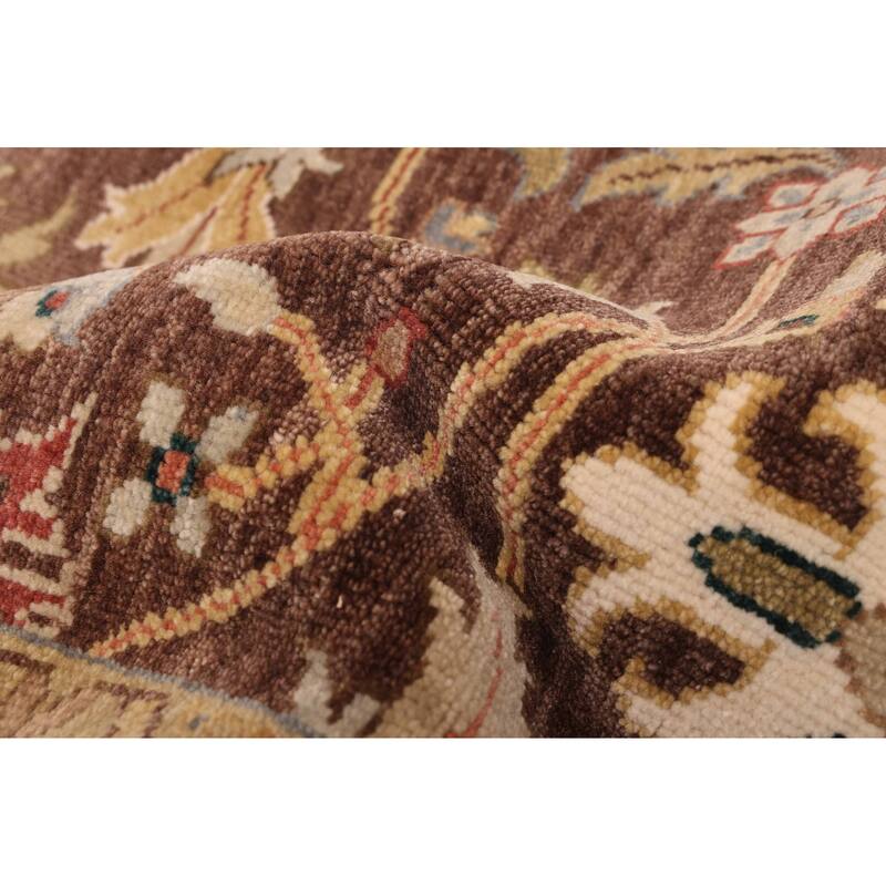 ECARPETGALLERY Hand-knotted Jules Serapi Dark Brown Wool Rug - 5'10 x 8'11