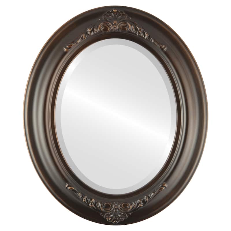 Winchester Framed Oval Mirror in Rubbed Bronze - Antique Bronze