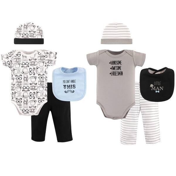 slide 1 of 1, Hudson Baby Infant Boy Layette Boxed Giftset, Mustache, 0-6 Months - Mustache 0-6 Months - Mustache