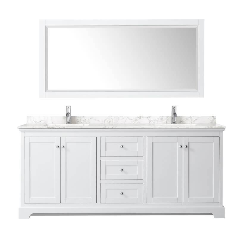 Avery 80 Inch Double Vanity, Cultured Marble Top