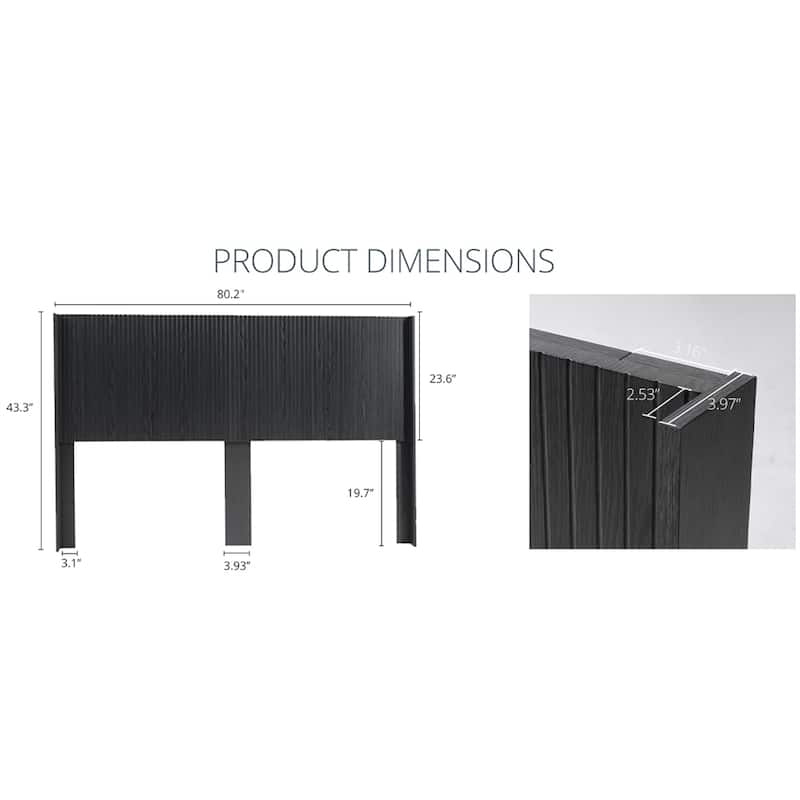 Wood Headboard King Size,80.2" Wide Wooden King Headboard Only