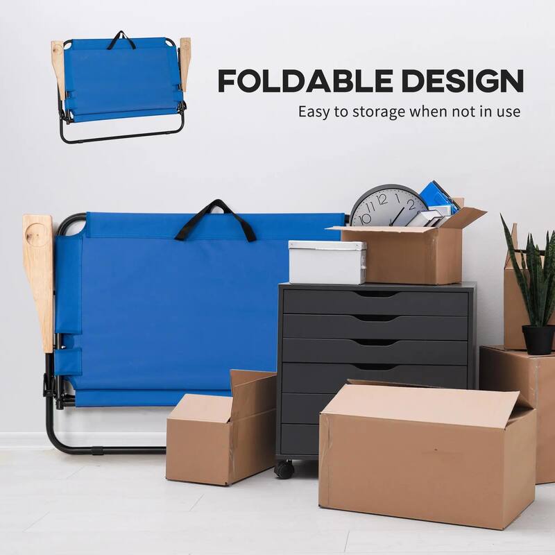 Double Folding Camping Chair, Portable Loveseat, Wood Armrests