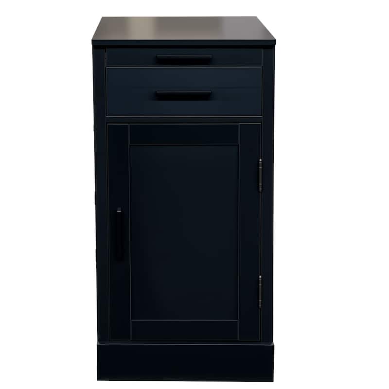 Anmytek Black Bar Cabinet with Drawers and Adjustable Shelf Modern Home Bar Storage