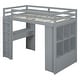 preview thumbnail 5 of 18, Modern Twin Size Loft Bed With Large Shelves,Writing Desk and LED Light
