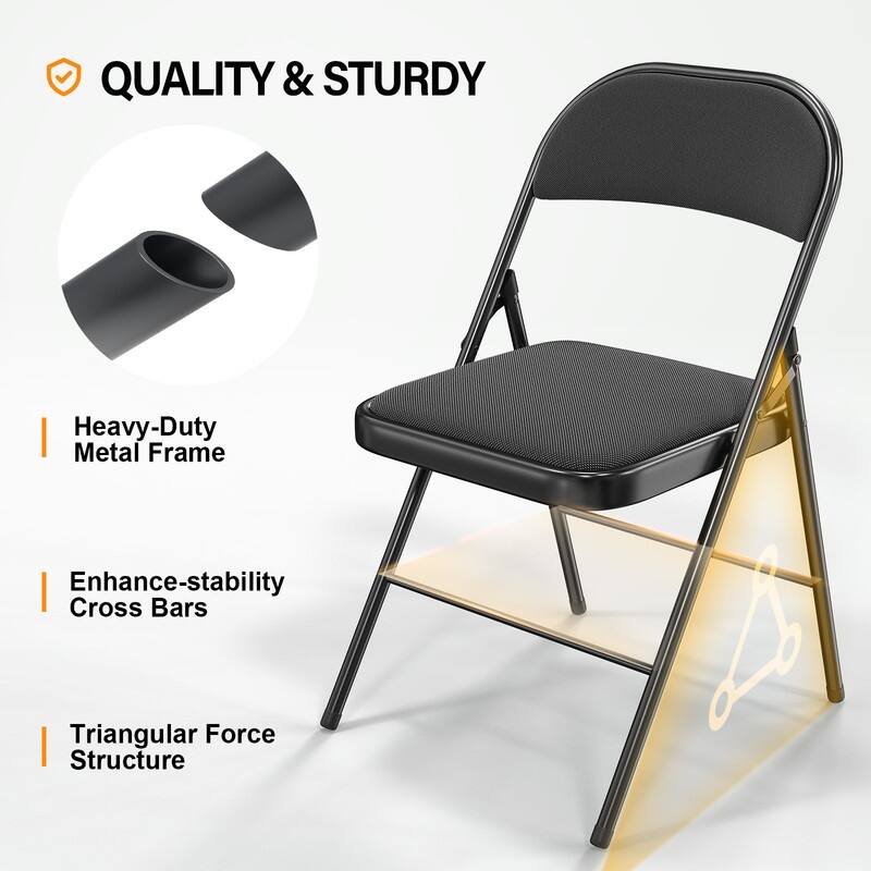 Plastic / Resin Padded Stackable Folding Chair Folding Chair Set (Set of 4)