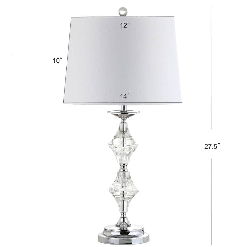 Chloe 27.5" Crystal LED Table Lamp, Clear/Chrome (Set of 2) by JONATHAN Y