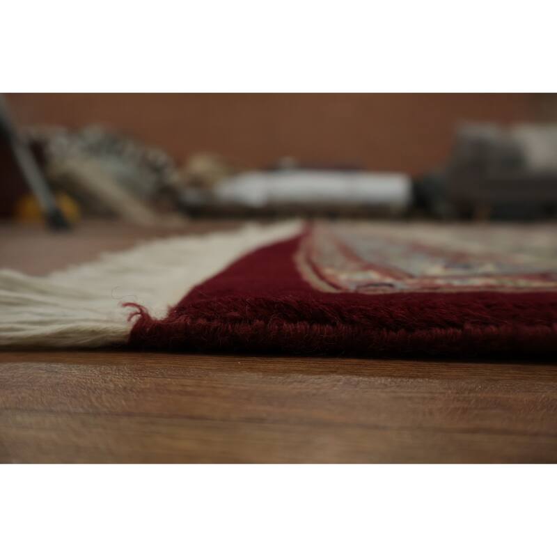 Hand Knotted Oriental 100% Wool Carpet Traditional Floral Red Aubusson Area Rug - 10' 3'' X 8' 0''