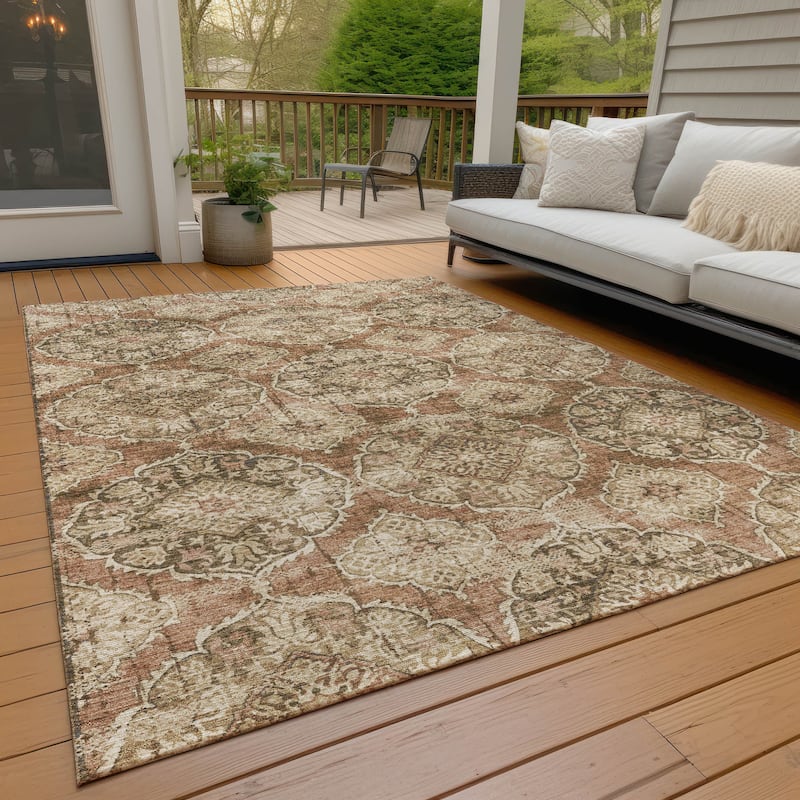 Machine Washable Indoor/Outdoor Farmhouse Jo Chantille Rug - Paprika - 2'6" x 3'10"