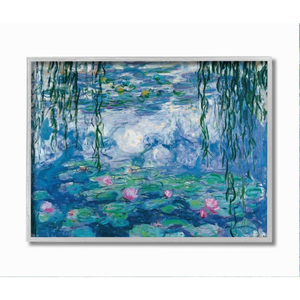 Stupell Classic Water Lilies Painting Monet Pond Detail Framed Giclee Texturized Art by Claude Monet