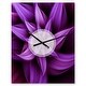 preview thumbnail 9 of 13, Designart 'Fractal Flower Purple' Oversized Modern Wall CLock