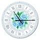 preview thumbnail 7 of 9, Designart 'Blue Hand drawn Roses Shabby Chic Vintage' Oversized Contemporary Wall CLock 16 in. wide x 16 in. high