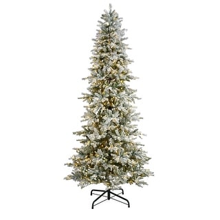 9.5' Slim Flocked Nova Scotia Spruce Christmas Tree - 9.6