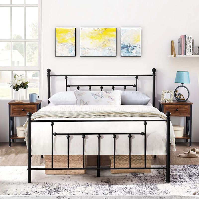 Javlergo 3-Piece Bedroom Sets with Metal Platform Bed Frame and Nightstand Set of 2