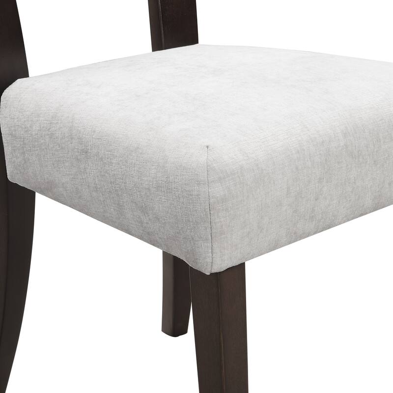 Dining Chairs Set of 2, Upholstered Kitchen Side Chairs with Fabric Seating, Rubber Wood Frame Chairs for Living Room