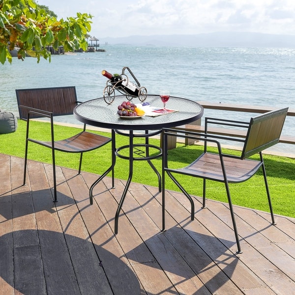 Umbrella Hole Phi Villa Bistro Set Round Table Patio Side Table Phi