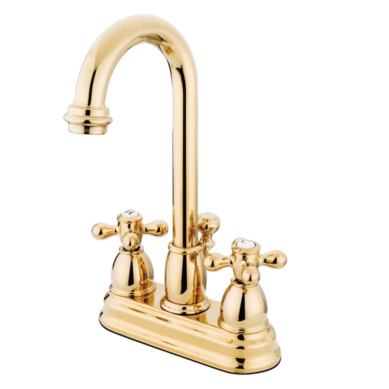 Kingston Brass Restoration Centerset Bathroom Faucet with Pop-Up Drain - Polished Brass