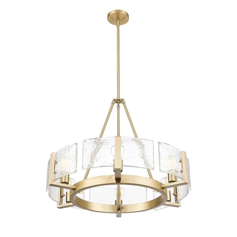 Golden Lighting 3164-6 HWG Aenon 6 Light 28" Wide Drum Chandelier