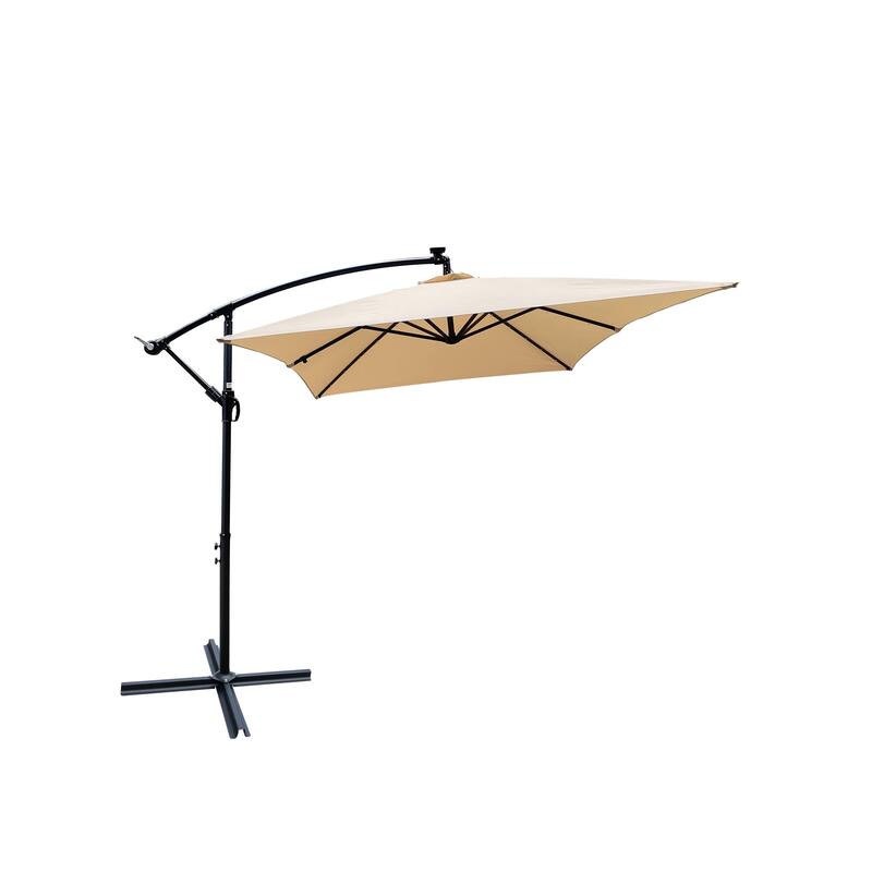 Rectangle 2x3M Outdoor Patio Umbrella Solar Powered LED Lighted