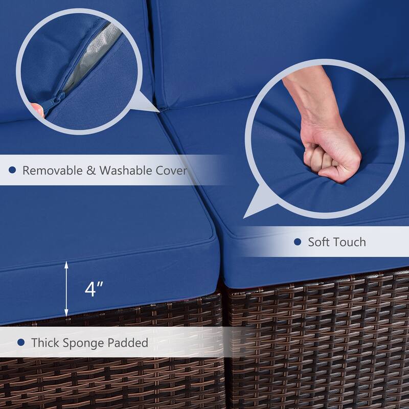 Costway 7PCS Patio Rattan Furniture Set 30'' Fire Pit Table Cover - See Details