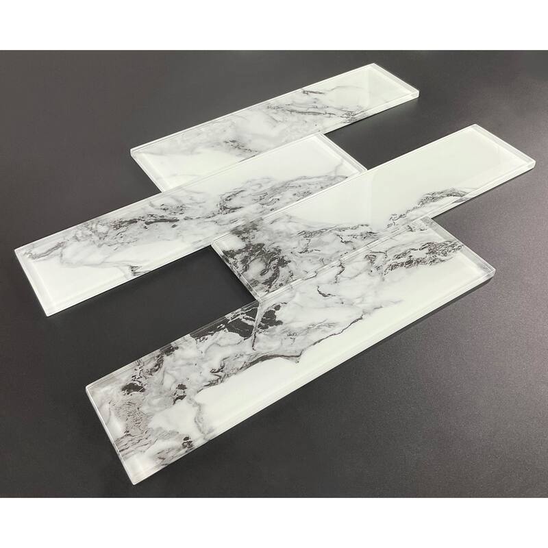 3 x 12 Glass Subway Wall Tiles - Case (10 Square Feet / 40 Pieces)