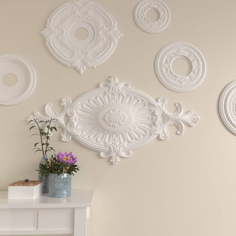 44 1/4"H x 22 3/8"W x 2 3/8"P Roshan Ceiling Medallion - 44 1/4"H x 22 3/8"W x 2 3/8"P