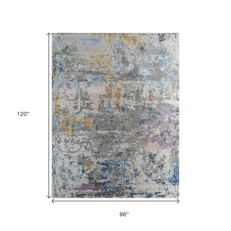 HomeRoots Abstract Contemporary Rectangle Area Rug - 120.00 in. x 96.00 in. x 0.25 in.